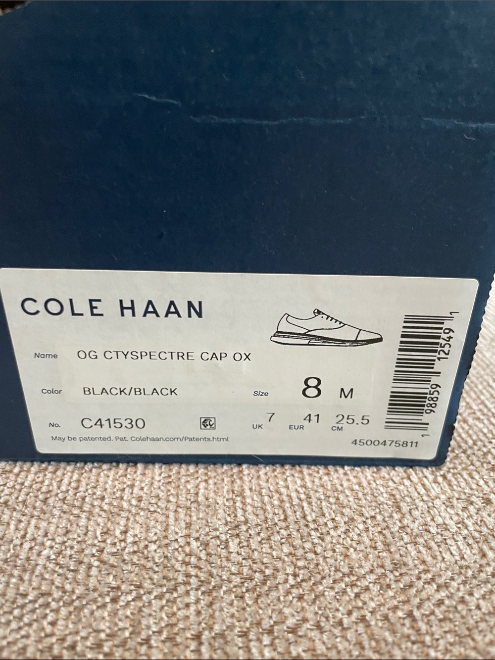 NEW! Cole Haan Black Leather Cap-Toe Derby Oxfords - Picture 2 of 4